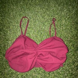 Red Twist Front Crop Top